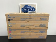 Konica Minolta TN221 Toner Cartridges Set CMYK for Bizhub C227, C287 Genuine New