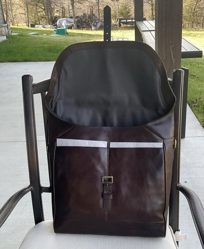 NEW Coach 61662 Bleecker Pannier Courier Messenger Leather Bag Mahogany $598 - Picture 4 of 9