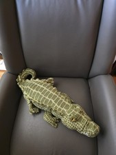 Ikea JATTEMATT 22 Crocodile Alligator Green Yellow Sewn Eyes Stuffed Plush 3