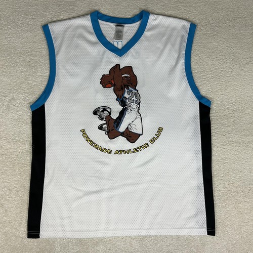 Indy Knit LeBron James Jersey Powerade Athletic Club Mens XL White Blue NBA