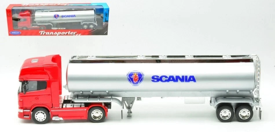 WELLY  TRANSPORTER 1:32 DIE CAST CAMION SCANIA V8 R730 CON CISTERNA  ART  32672 - Immagine 2 di 2