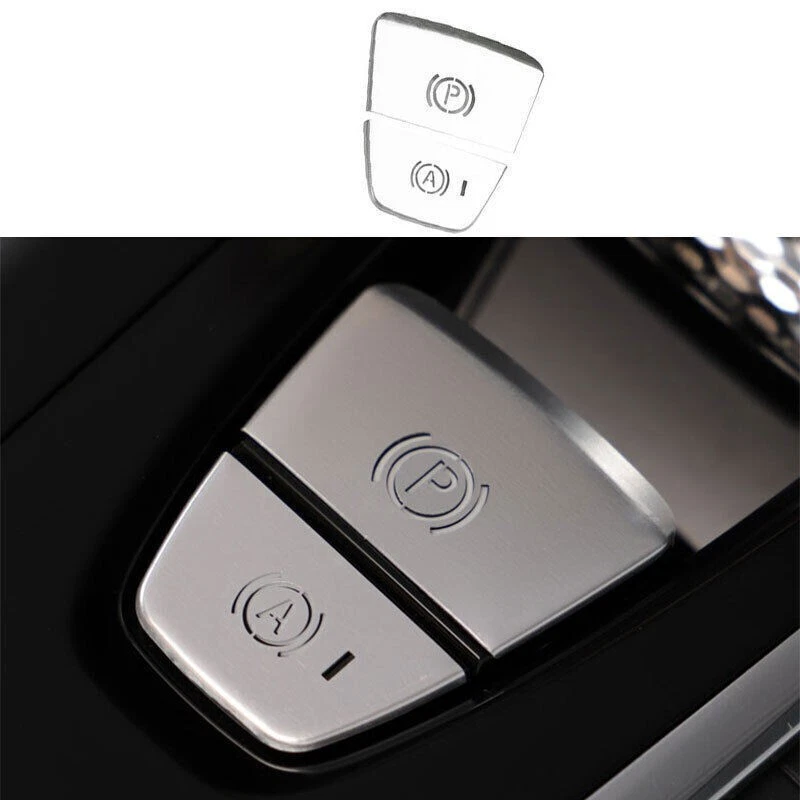 Panel de freno de mano electrónico de aluminio azul/rojo/plateado para Volvo XC90 2016-23 Foto 2 de 4