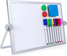 Small Dry Erase White Board, Magnetic Desktop Whiteboard with Stand, Dry Eease