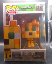 Funko Pop! Vinyl Video Games VAULTED retired Minecraft Ocelot #318 w protector