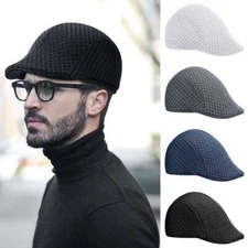 Mens Cabbie Hat Breathable Beret Golf Mesh Ivy Cap Flat Newsboy Sports Outdoor