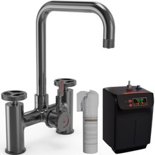Astini Industrial Bridge 3in1 Gun Metal Boiling Hot Water Kitchen Tap & Tank