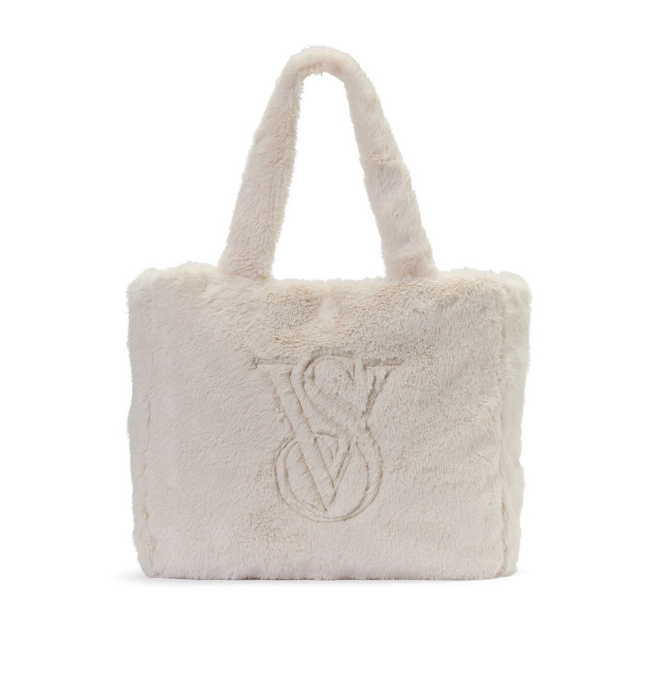 Victoria’s Secret Faux Fur VS Logo Weekender Tote Bag for Travel Gym Beach  