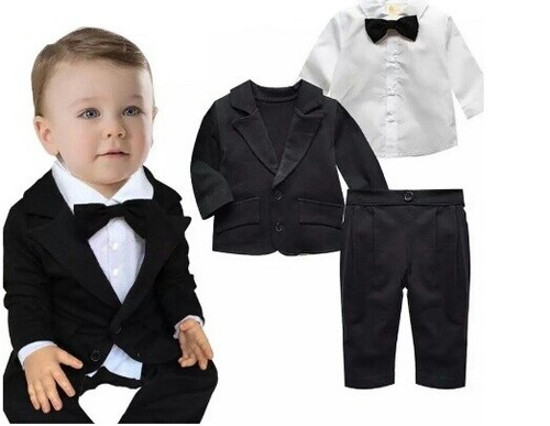 Vestito completo set bambino neonato 0-24 mesi abito da cerimonia nuziale  festa | eBay