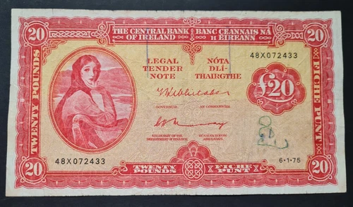 THE  IRELAND 1975  £20 LADY LAVERY (48X) BANKNOTE