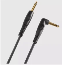 D'Addario Custom Series Instrument Cable Guitar Bass Right Angle, 10 feet