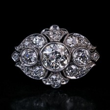 Vintage Style 2 CTW White Round Cut CZ Three Stone Engagement 925 Silver Ring