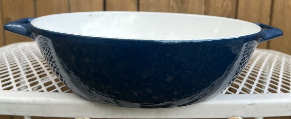 Vintage Nacco Denmark M3 Navy Round Cast Enamel Casserole Pan