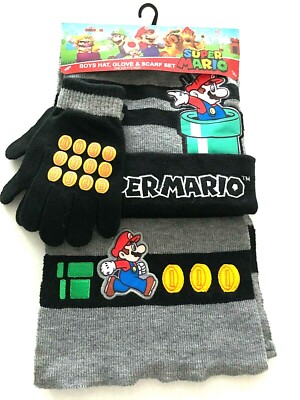 Gloves /& Scarf Set Ages 4-12 NWT $30 MINECRAFT CREEPER Knit Winter Beanie Hat