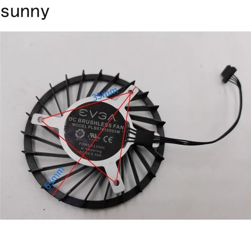 Motherboard fan PLB07010S05M DC5V 0.50A 4PIN FOR EVGA X299 DARK - Afbeelding 5 van 6