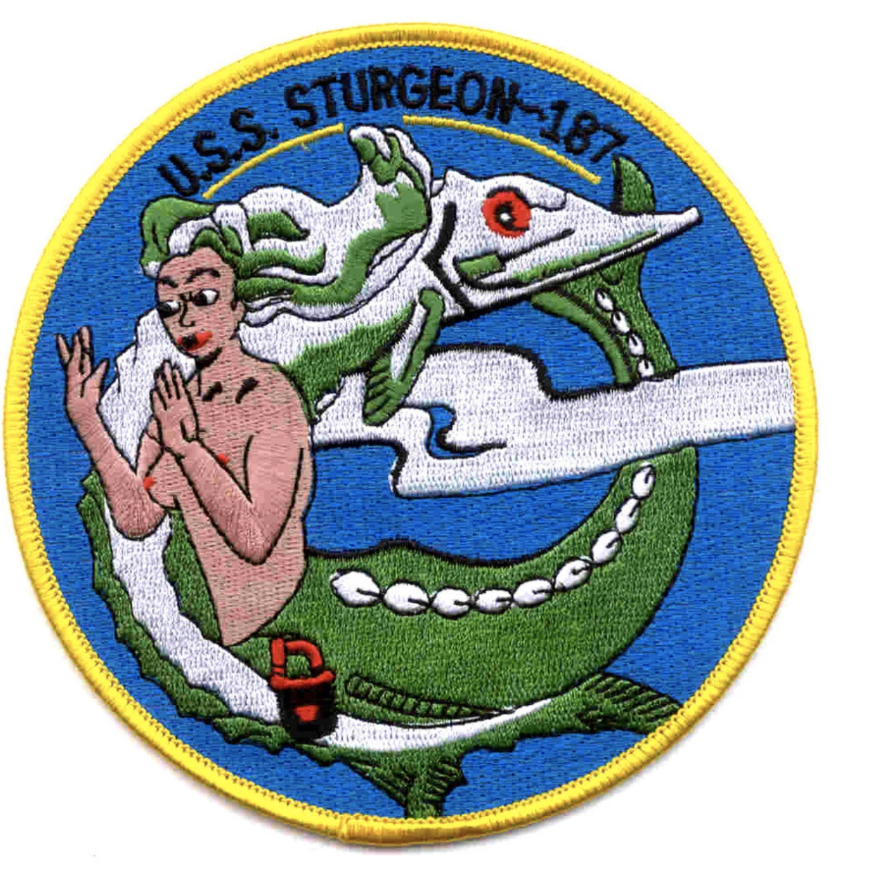 5" NAVY USS SS-187 STURGEON SUBMARINE EMBROIDERED PATCH