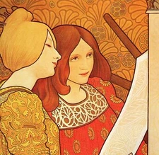 Paul Berthon "Salon des Arts Liberaux" 1900 Vintage art book page