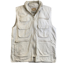 Vintage 80s Banana Republic Mens M Safari Vest Vintage Hiking Hunting Biege Hood