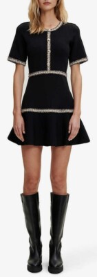 NWOT Maje Rongalon Contrast Trim Knit Dress / 0/XS/34 / Free shipping | eBay