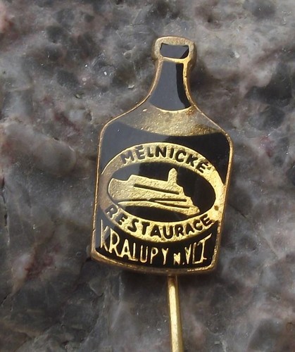 Antikes Melnicke Restaurant Tschechoslowakei Lager Bier Flaschenform Pin Anstecker - Bild 1 von 4