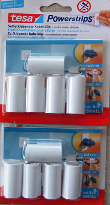 tesa Powerstrips selbstklebende Kabel Clips wieder ablösbar weiß 2x 5 Stück