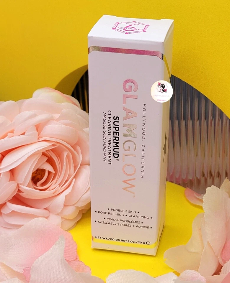 GLAMGLOW Supermud Clearing Treatment Clarifying 1oz /30g Travel Size NEW Boxed - Image 3 of 4