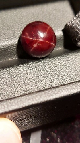 Natural star Garnet gemstone - loose Garnet cabochon 11.70 CTS - asterism stone - Picture 4 of 11