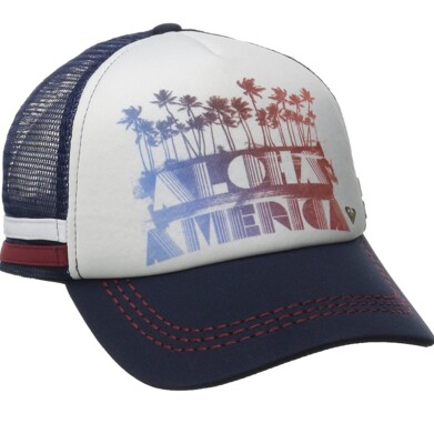 Roxy Women's Truckin Trucker Hat Ball  Cap Mesh Foam Snapback Aloha America