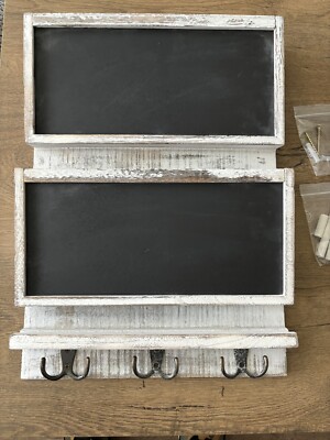 2 Schlitz Wandmontage Post & Schlüssel Halter Rustikal Weiß von Comfify Brandneu 3 Haken