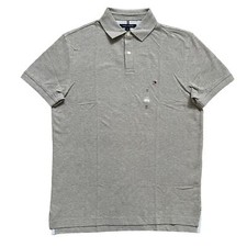 Tommy Hilfiger Men's THFLEX Regular Fit Solid Short Sleeve Mesh Polo Shirt Grey