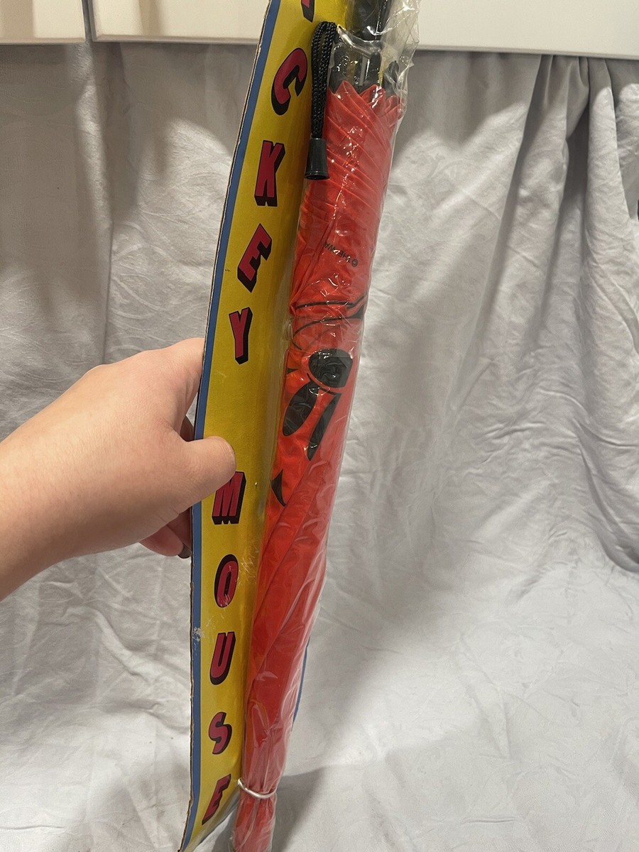 RARE Vintage Walt Disney Company Mickey Mouse Umbrella Red Unknown