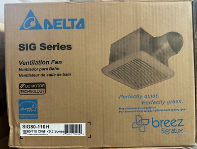Delta SIG80-110H - 80/110 CFM Exhaust Fan with Humidity Sensor NEW IN BOX!!
