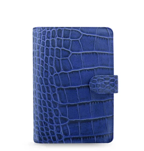 NEW Filofax Personal Classic Croc Organiser Planner Diary Indigo Leather -026008