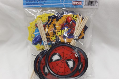 MARVEL SPIDERMAN 24 PEZZI PLETTRI PER CUPCAKE C1548 - Foto 5 di 6