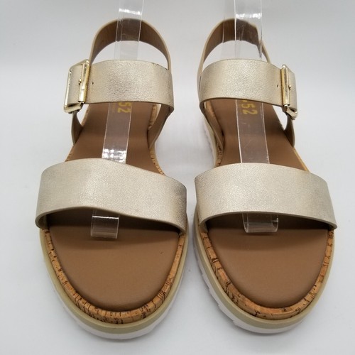 Sandalias B-52 By Bullboxer para mujer doradas de imitación de cuero talla 8 - Imagen 2 de 7