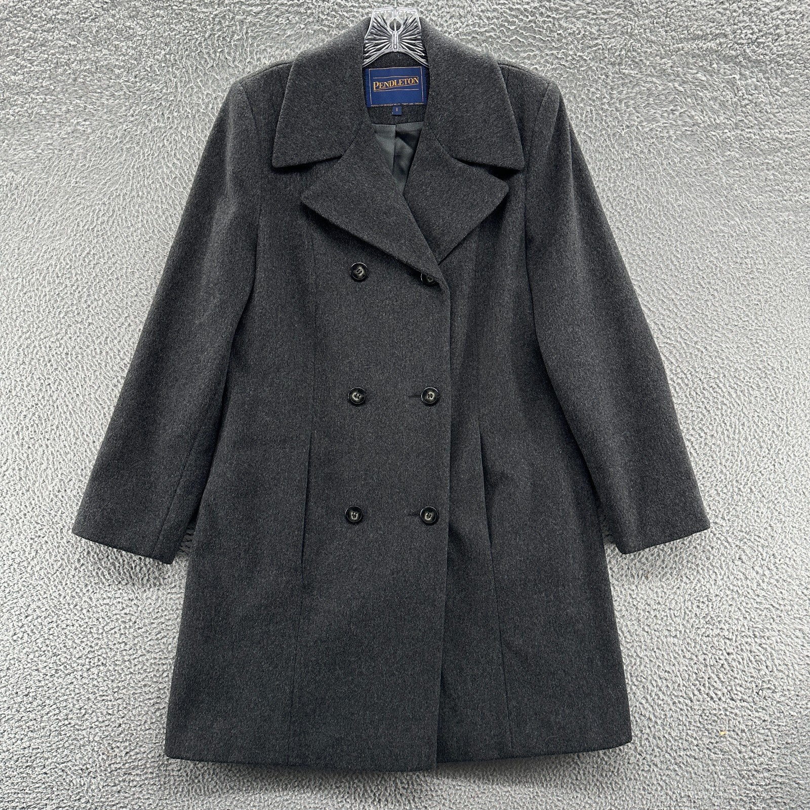 Pendleton Coat Womens 8 Gray Double Breasted Wool… - image 1