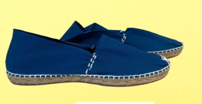 New Artesania Espadrilles Hand Made Shoe Slip on Loafer Blue Mde Spain Size 7 38