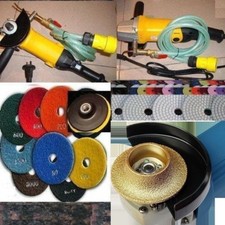 Wet Polisher 3/16" 3/8" Demi Bull nose Router 32 Pad Granite Concrete Stone Tile