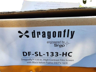 Dragonfly High Contrast Projection Screen Black Velvet Frame DFSL 133 HC HD 16:9