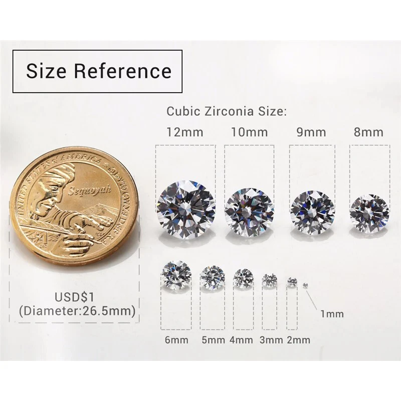 5A Various Color Loose Cubic Zirconia Stone Round Synthetic Gems For Jewelry - Image 4 of 4