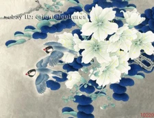 Chinese 100% real natural silk thread,su hand embroidery kits:flower birds 10"