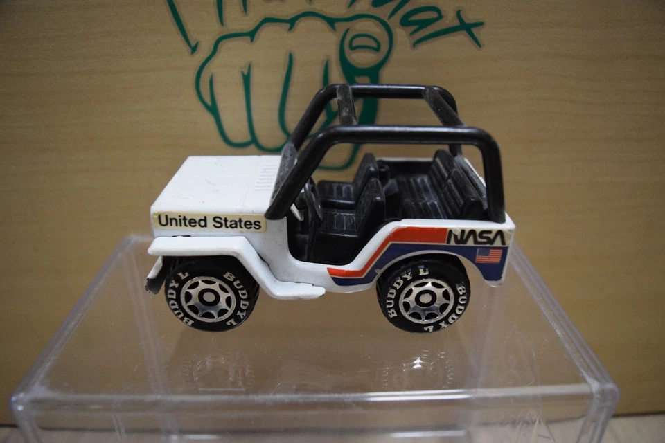 2x Buddy L NASA Jeep coche de policía 1980 con desgaste - plástico y fundido a presión ver descripción Foto 3 de 4