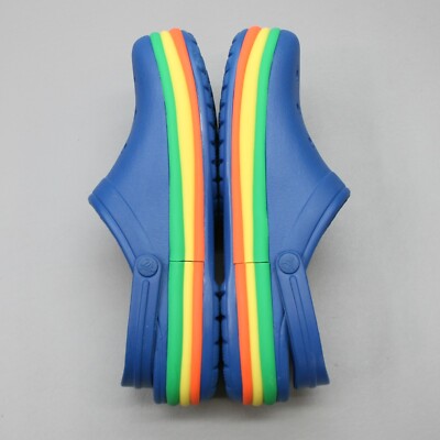 Crocs Men\'s 10/Women\'s 12 Rainbow Multicolor Retro Pride Platform Slides Clogs s-l400.jpg main image 2