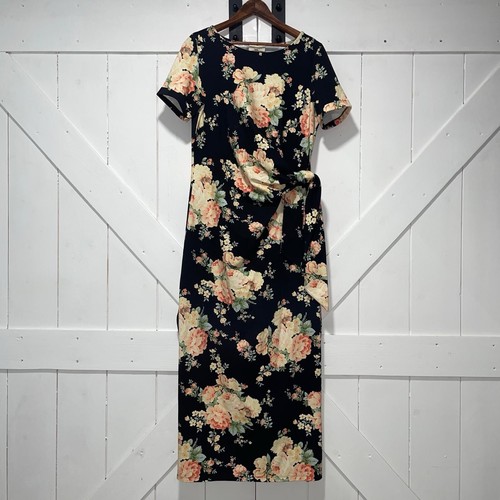 Sezane Women’s Medium Pippa Robe T-Shirt Dress Floral Bow Tie Waist Maxi Long