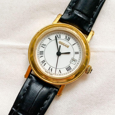 GUCCI 7200L 26mm White Dial Day Qz Women's Watch Vintage From