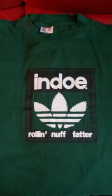 Indoe ADIDAS parody shirt T-shirt Weed THC Marijuana Size XL