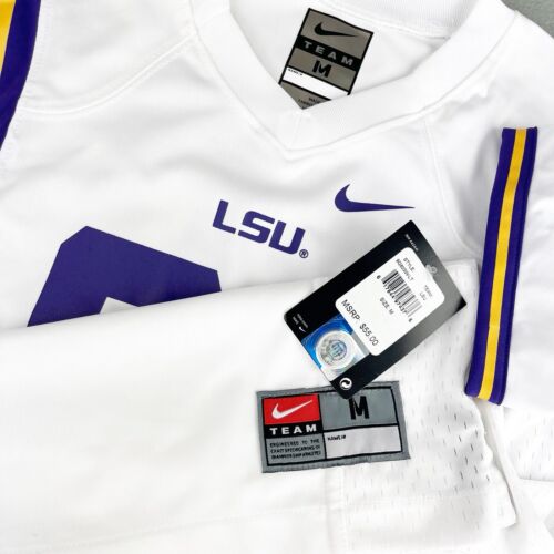 Nike Team LSU Tigers White Short Sleeve Jersey Shirt Top Womens M - Picture 2 of 4