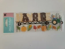 Jolees HAYRIDE TITLE PUMPKINS LEAVES scrapbooking stickers 