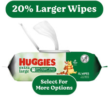 16 Pack Extra Large Baby Wipes, Unscented, 1 Flip-Top Pack 42 Wipes Total