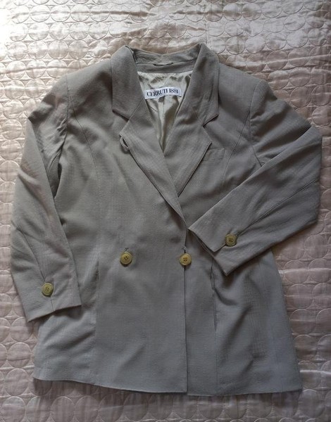Women Cerruti Blazer Khaki Wool 40 / L / 48