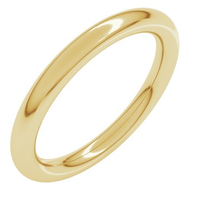 Ehering 14 Karat Gelbgold 2,5 mm voll rund Comfort Fit